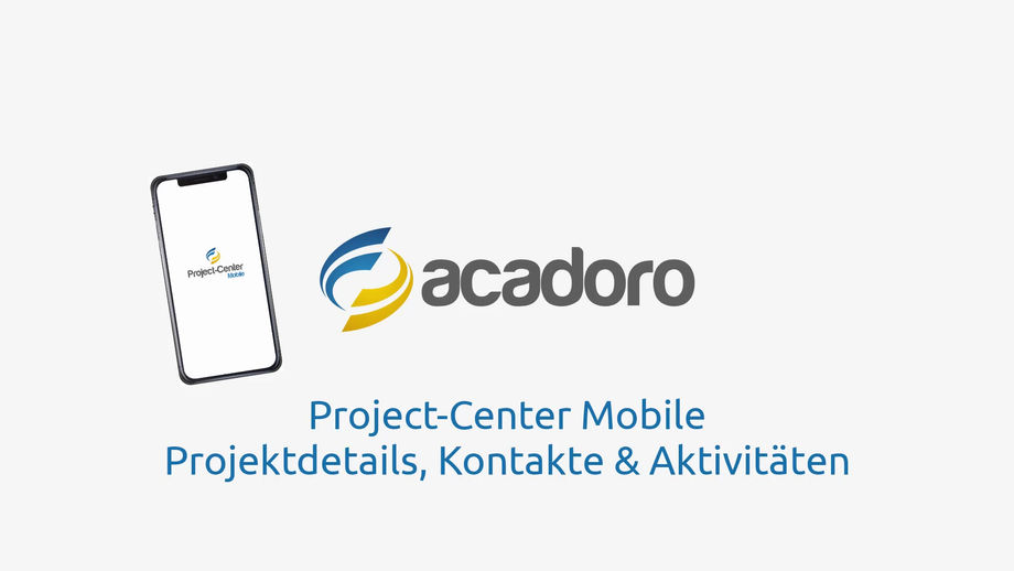 Project-Center-Mobile_Projektdetails,Kontakte, Aktivitäten
